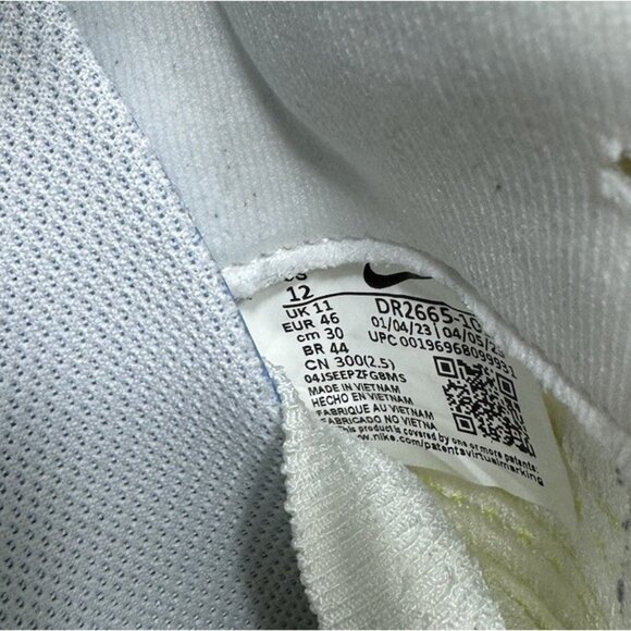 Nike ReactX Infinity Run 4 Men's Size 12 Running Shoes DR2665-101 White Volt - Picture 8 of 9